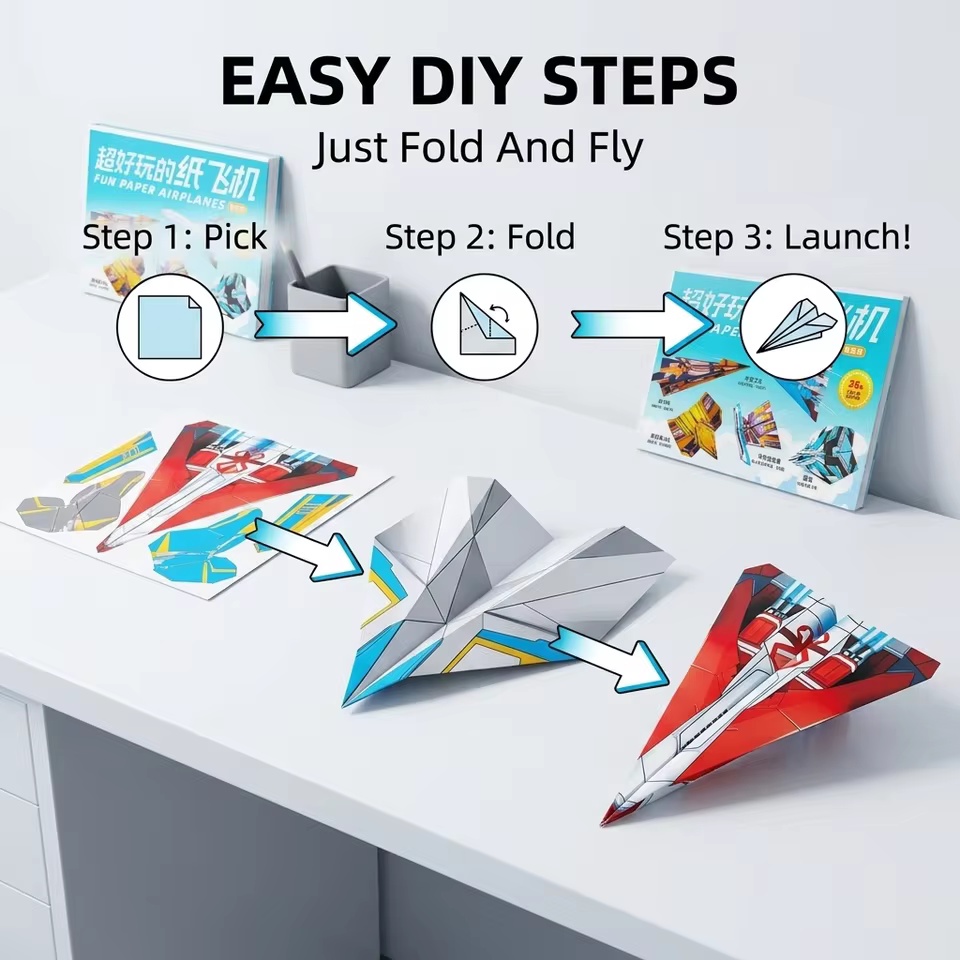 Model Kit Airplane - 12 Models 36 Colored Papers Paper