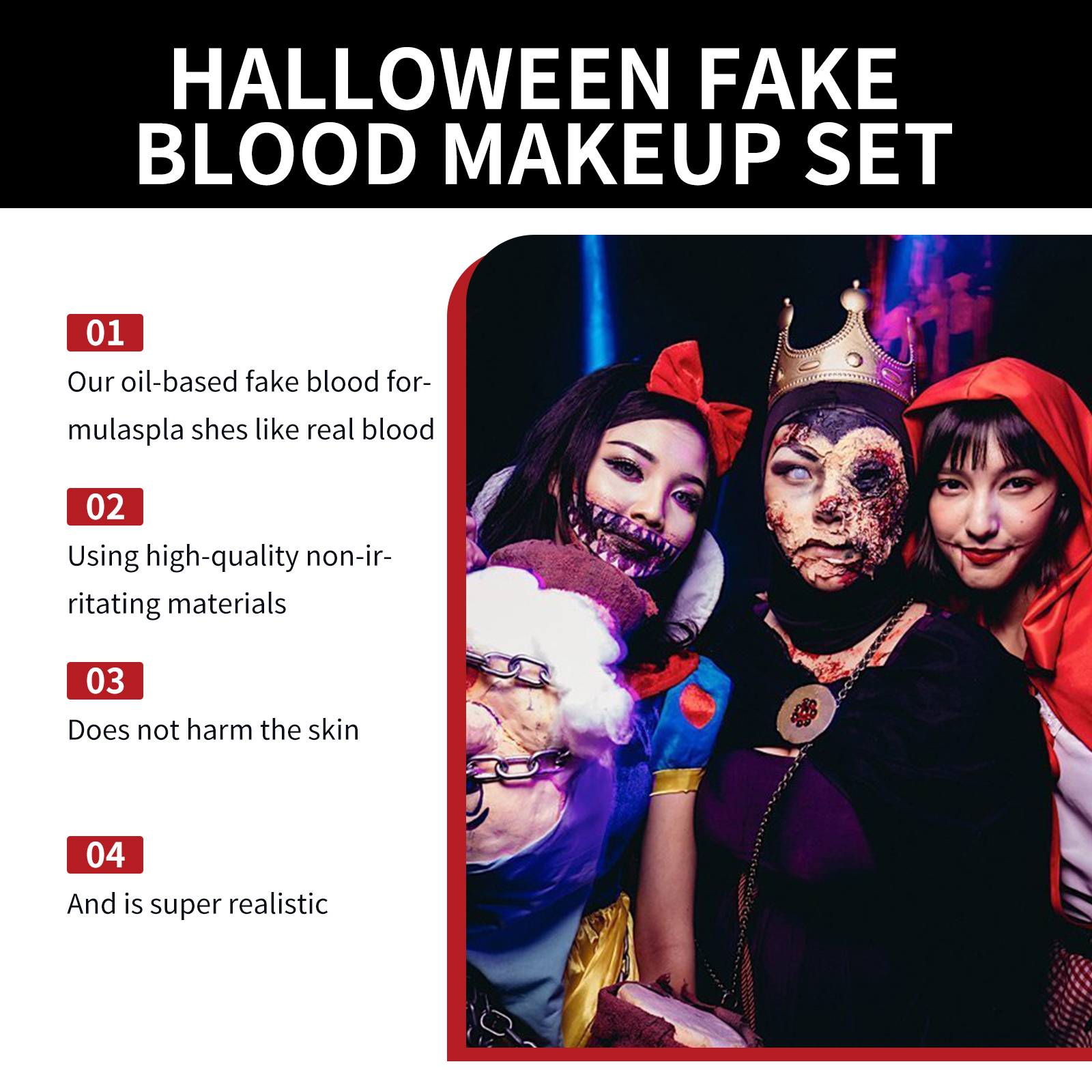 Halloween Fake Blood Makeup Se – Wash Effect Set recenzja i cena
