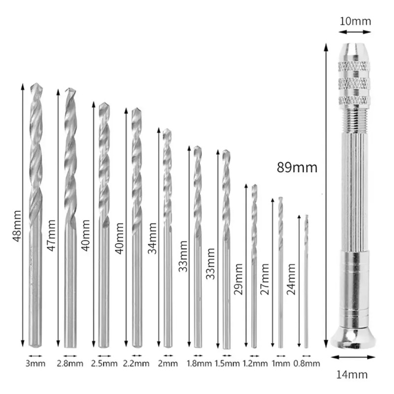 0.8-3.0mm Mini Hand Drill Set  – Pin Vice Micro recenzja i cena