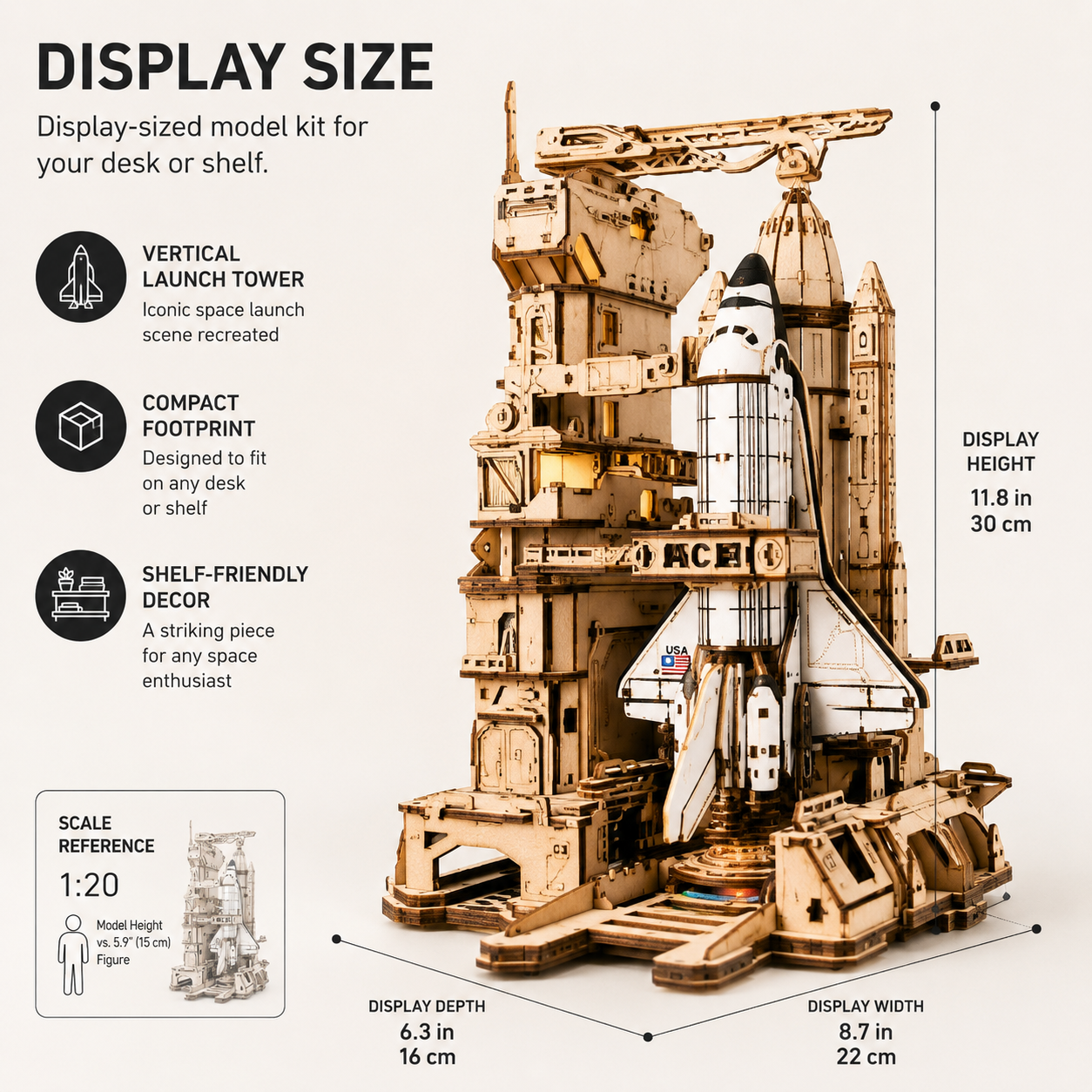 ROKR 3D Wooden Space Shuttle M – Model Kit Mecha recenzja i cena