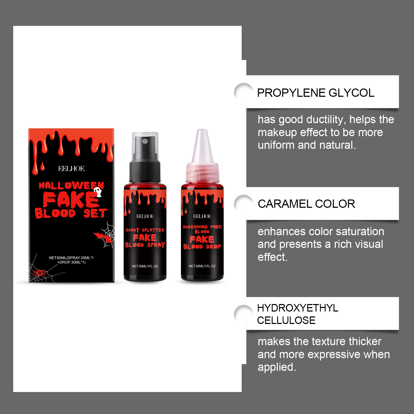3PCS Halloween Fake Blood Set  – Wash Effect Set recenzja i cena