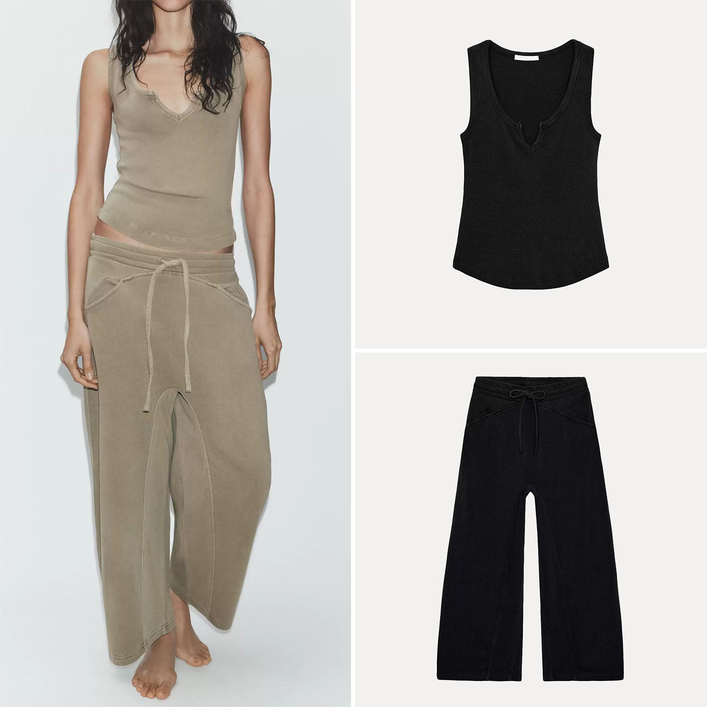Women's Fashionable Sleeveless – Wash Effect Set recenzja i cena